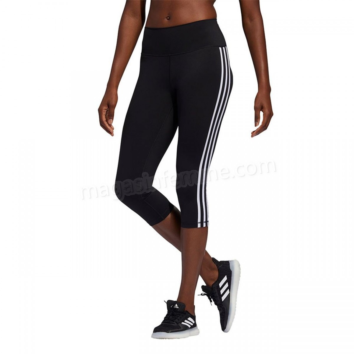 Adidas-Fitness femme ADIDAS Collant femme 3/4 adidas Believe This 3-Stripes en solde - -1