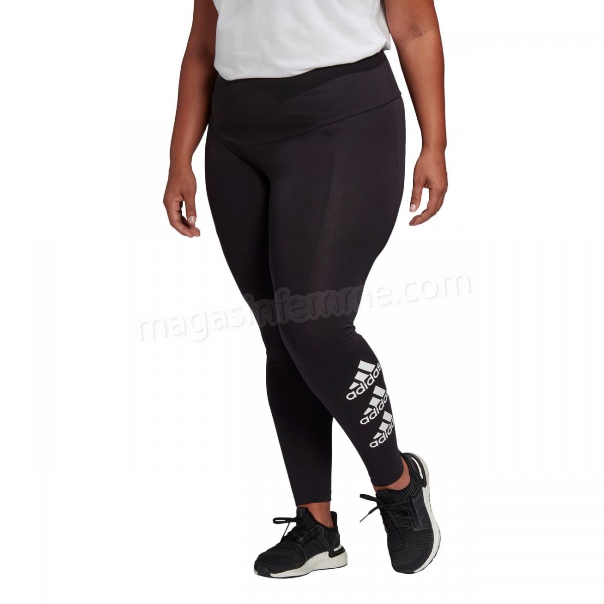 Adidas-Fitness femme ADIDAS Collant femme adidas Stacked Logo en solde - -2