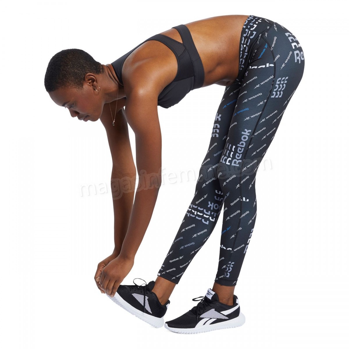 Reebok-Fitness femme REEBOK Collant femme Reebok Workout Ready AOP Tight en solde - -6