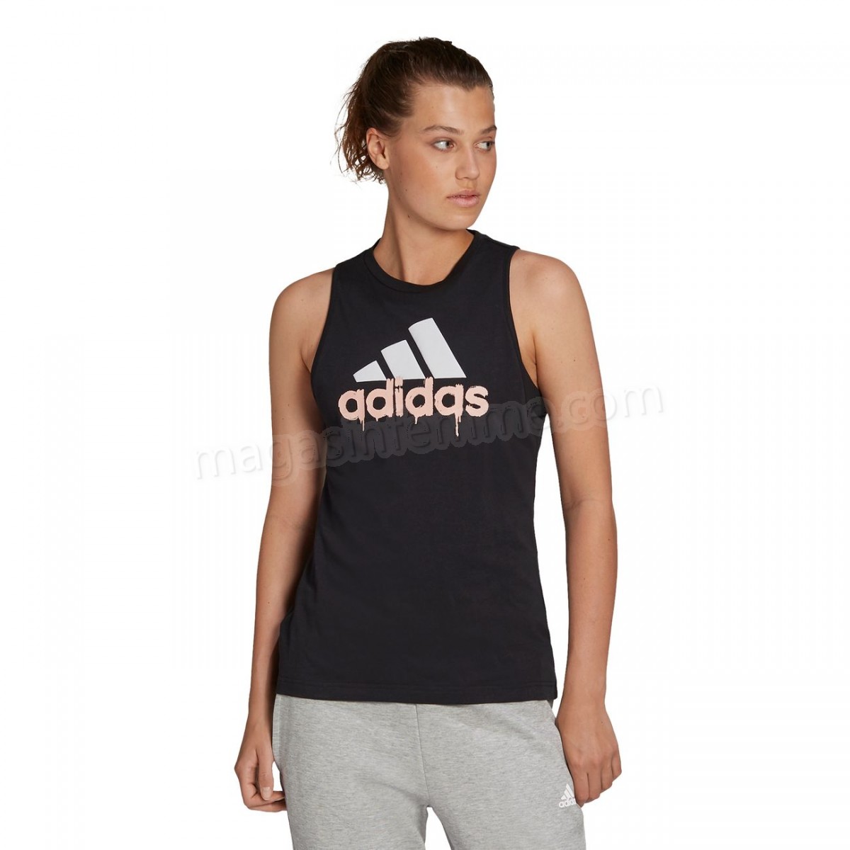 Adidas-Fitness femme ADIDAS Débardeur femme adidas Graphic Basic en solde - -4