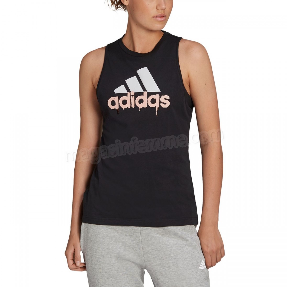 Adidas-Fitness femme ADIDAS Débardeur femme adidas Graphic Basic en solde - -7