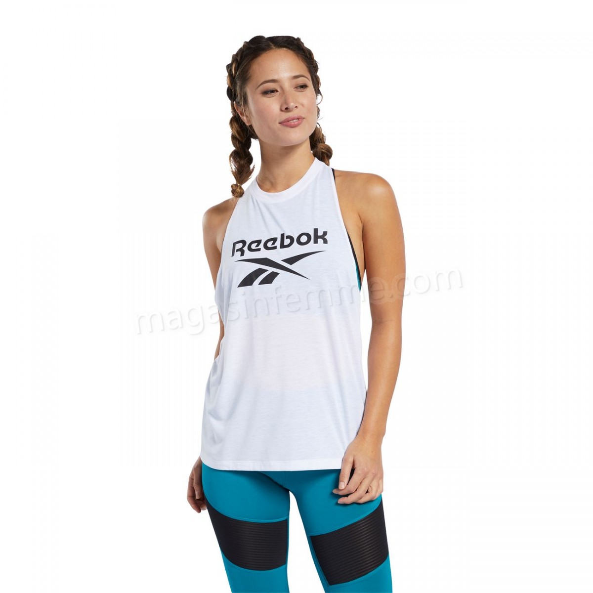 Reebok-Fitness femme REEBOK Débardeur femme Reebok Workout Ready Supremium BL en solde - -2