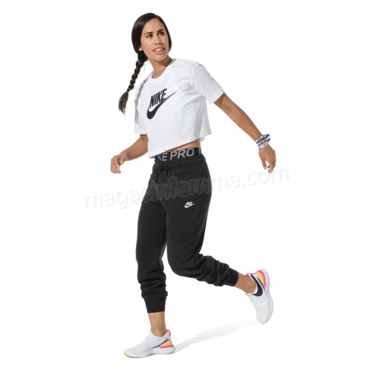 Nike-TEE SHIRT Multisport femme NIKE NSW ESSNTL CRP ICN FTR en solde - -4