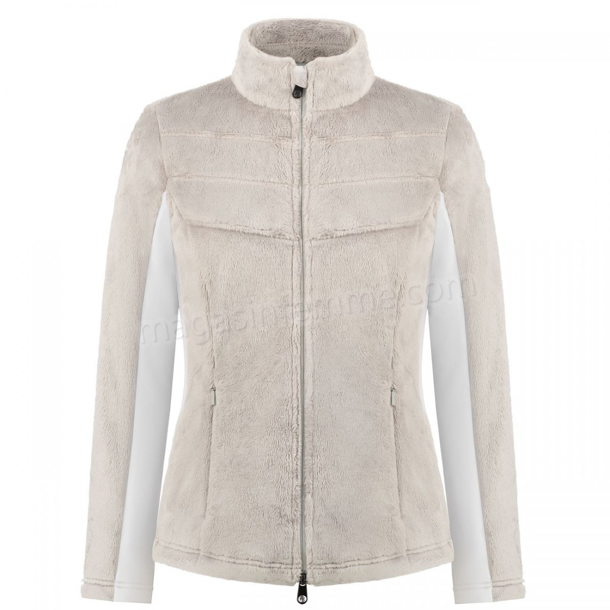 Poivre Blanc-Sports d'hiver femme POIVRE BLANC Polaire Poivre Blanc Long Pile Fleece Jacket 1603 Mineral Grey/white Femme en solde - -0