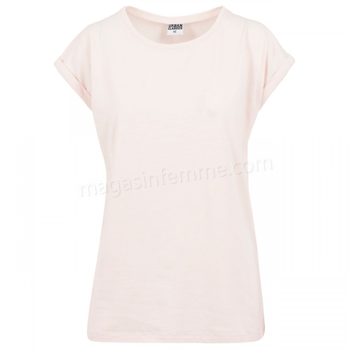 Urban Classics-Mode- Lifestyle femme URBAN CLASSICS T-shirt Rose Urban Classics Epaule Tombante en solde - -6