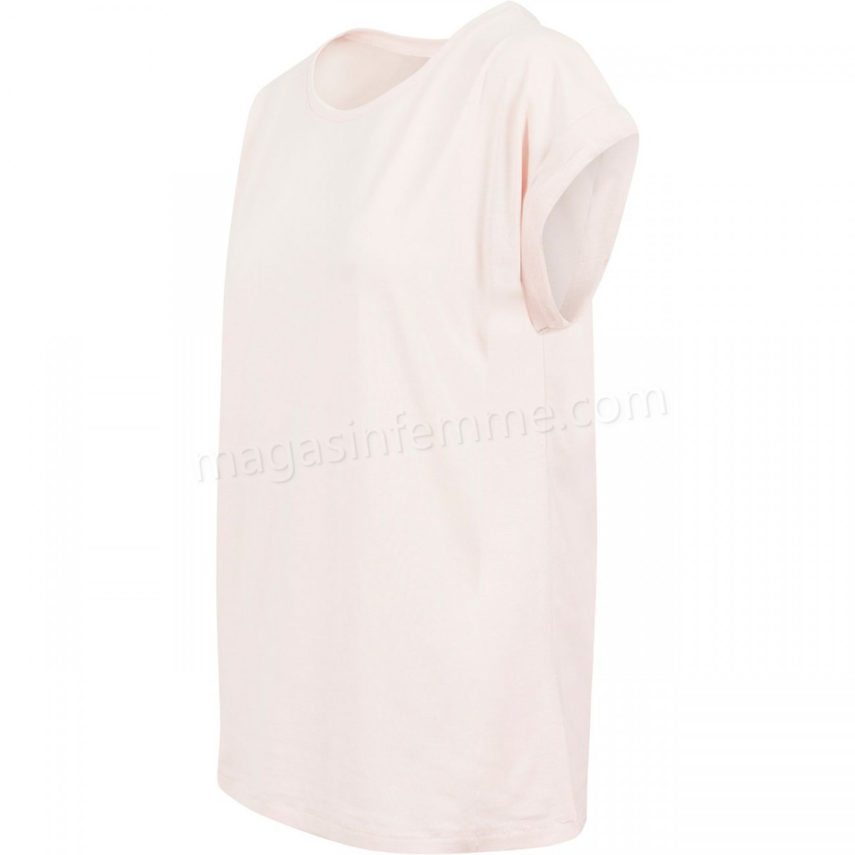 Urban Classics-Mode- Lifestyle femme URBAN CLASSICS T-shirt Rose Urban Classics Epaule Tombante en solde - -7