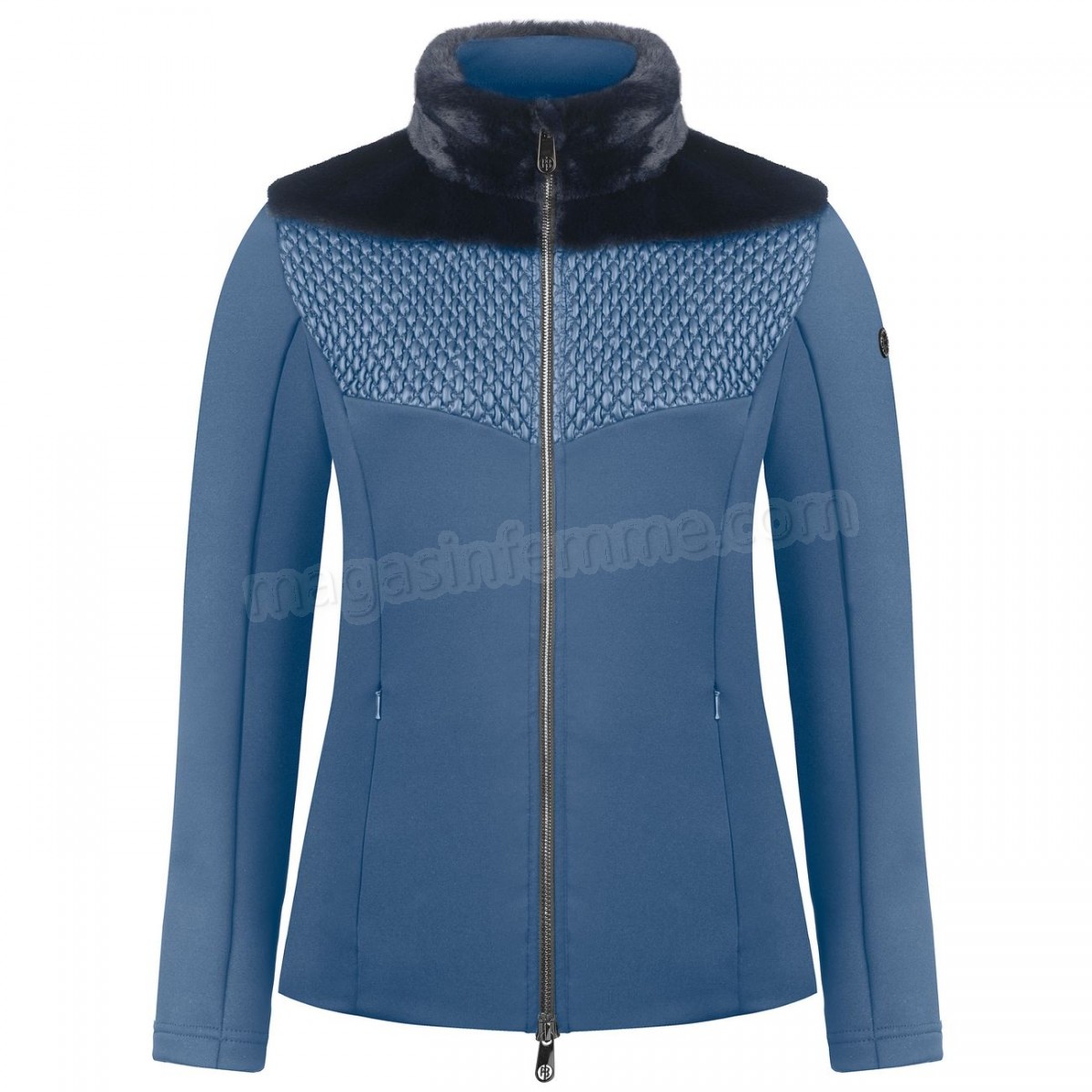 Poivre Blanc-Sports d'hiver femme POIVRE BLANC Veste En Polaire Poivre Blanc Hybrid Stretch Fleece Jacket 1600 Multico Blue Femme en solde - -1