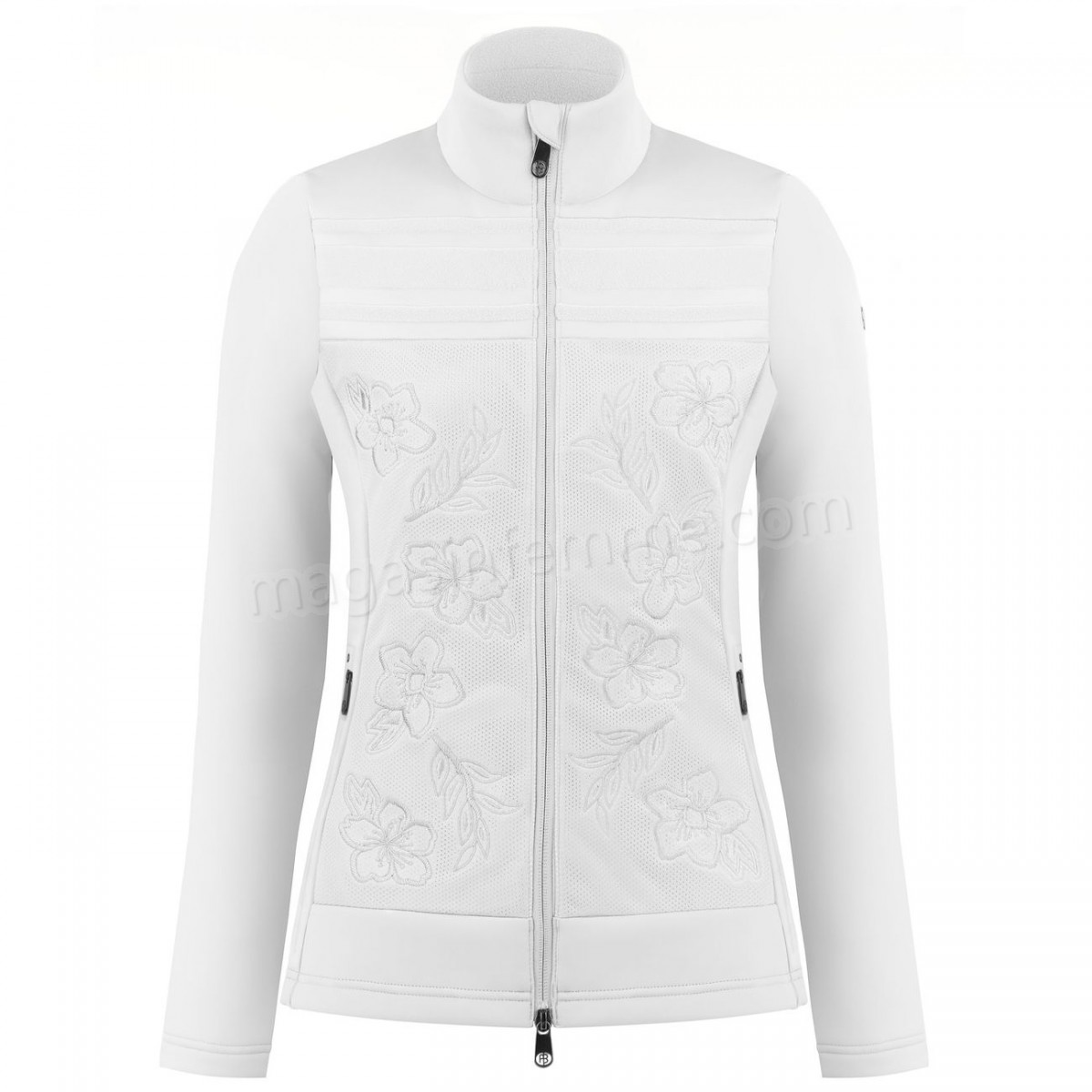 Poivre Blanc-Sports d'hiver femme POIVRE BLANC Veste En Polaire Poivre Blanc Hybrid Stretch Fleece Jacket 1605 White Femme en solde - -2