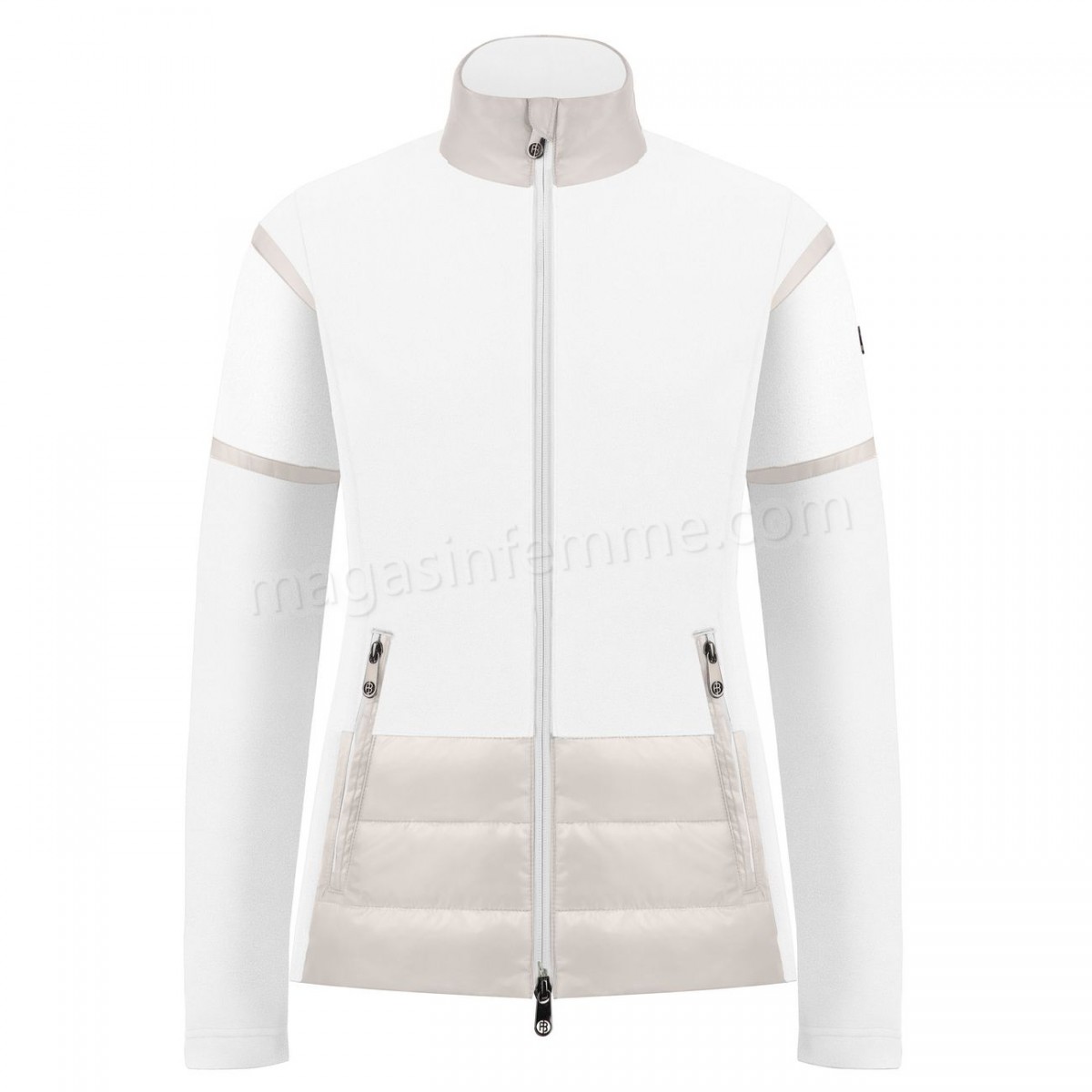 Poivre Blanc-Sports d'hiver femme POIVRE BLANC Veste Polaire Poivre Blanc Hybrid Fleece Jacket 1601 Multico White Femme en solde - -0