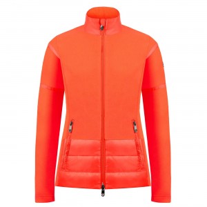 Poivre Blanc-Sports d'hiver femme POIVRE BLANC Veste Polaire Poivre Blanc Hybrid Fleece Jacket 1601 Lava Orange Femme en solde