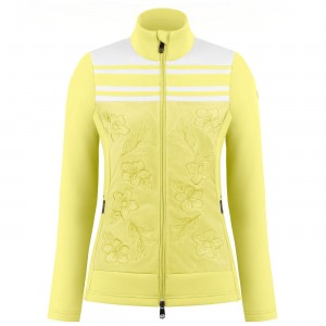 Poivre Blanc-Sports d'hiver femme POIVRE BLANC Veste Polaire Poivre Blanc Hybrid Stretch Fleece Jacket 1605 Multico Yellow Femme en solde