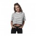 Urban Classics-Mode- Lifestyle femme URBAN CLASSICS T-shirt Court Rayé Urban Classics Mariniere Blanc Noir en solde